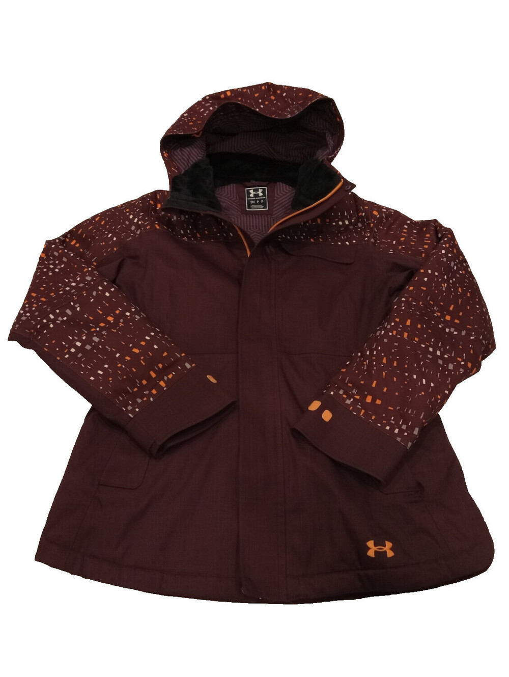 Under Armour ColdGear Infrared Jacket Womens Small Burgundy Pixel Ski Snowboard